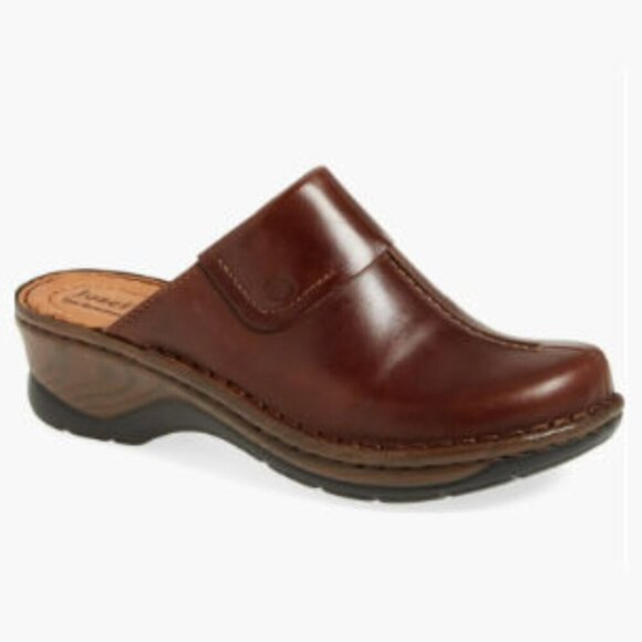 Josef Seibel Carole Clogs Marone Brown Leather Slip On Shoes Size:EU 37 US 6-6.5 - Picture 1 of 4